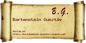 Bartenstein Gusztáv névjegykártya
